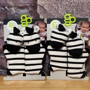 GO Baby Zebra Strap Seat Belt Pads Covers 2 Pair